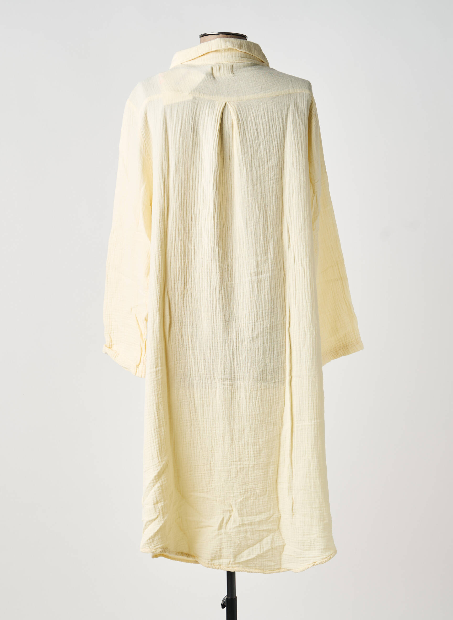 Robe mi-longue coupe fluide manches longues beige GRAINE femme