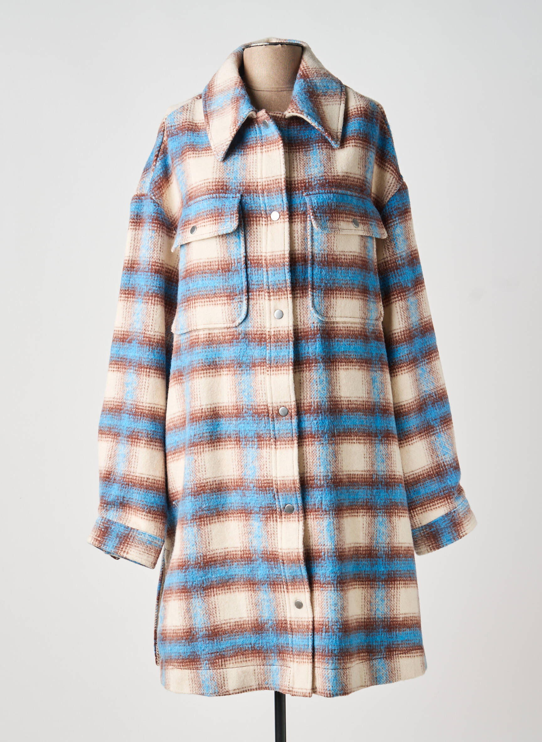 Manteau long coupe droite sans capuche bleu LEVI'S femme