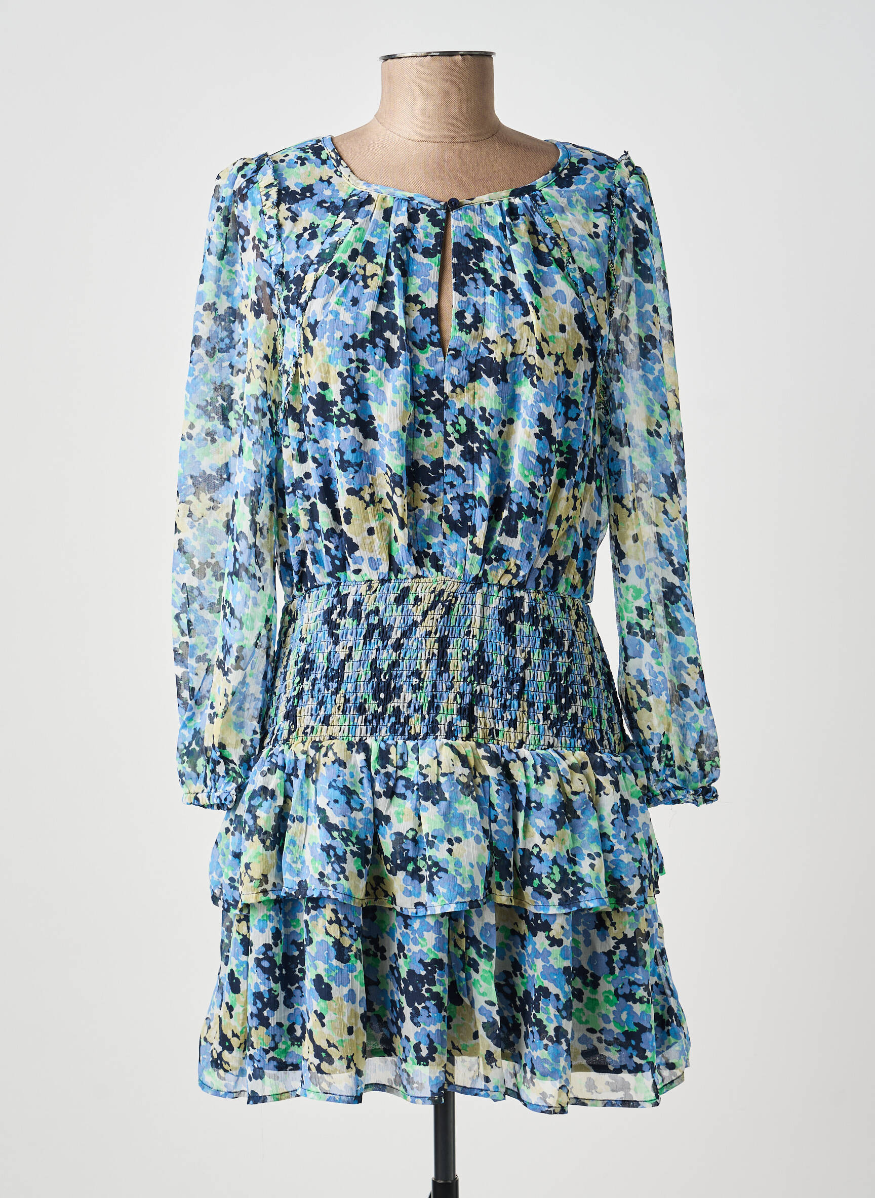Robe courte manches longues manches longues bleu PEPE JEANS femme
