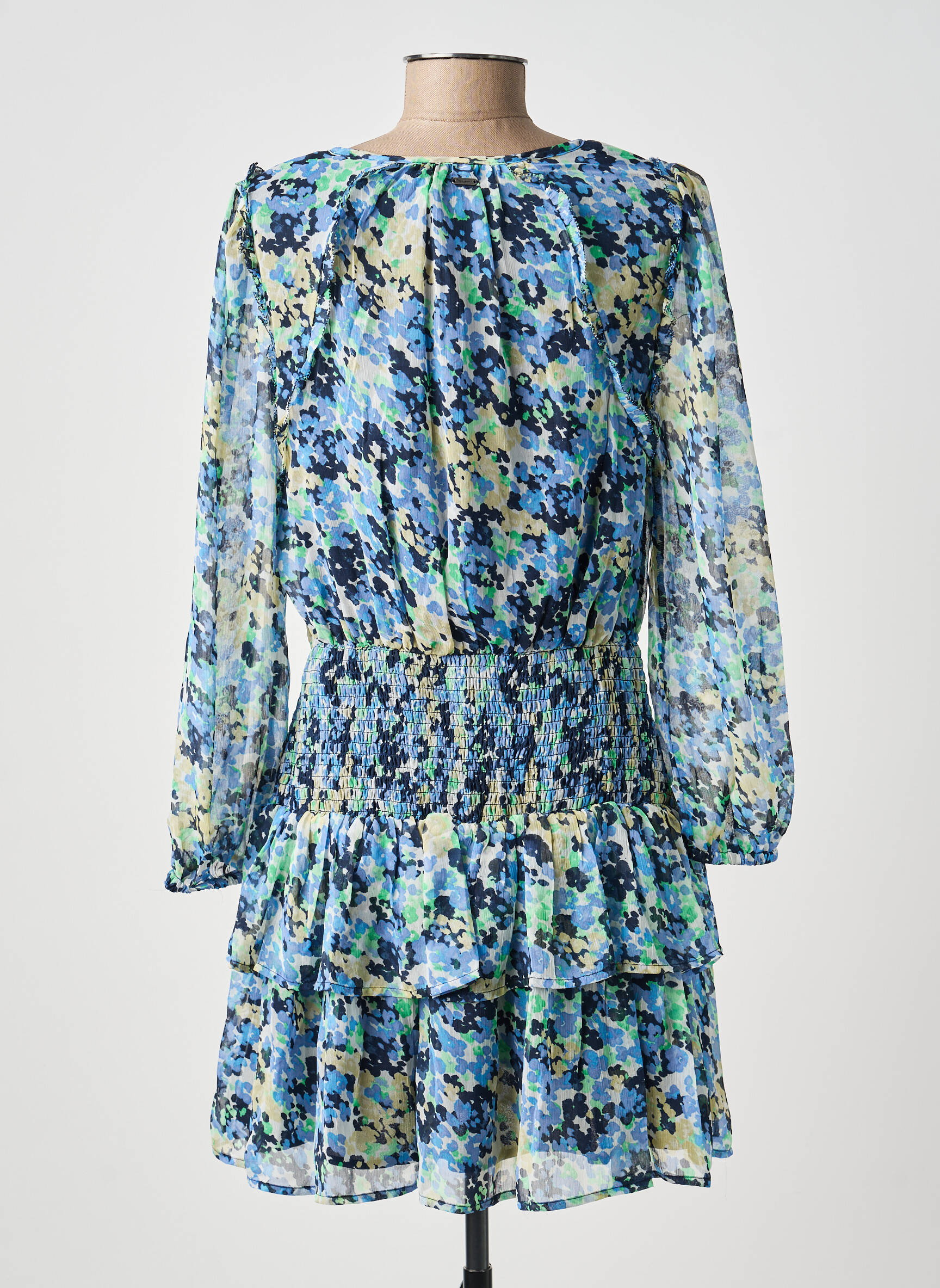 Robe courte manches longues manches longues bleu PEPE JEANS femme
