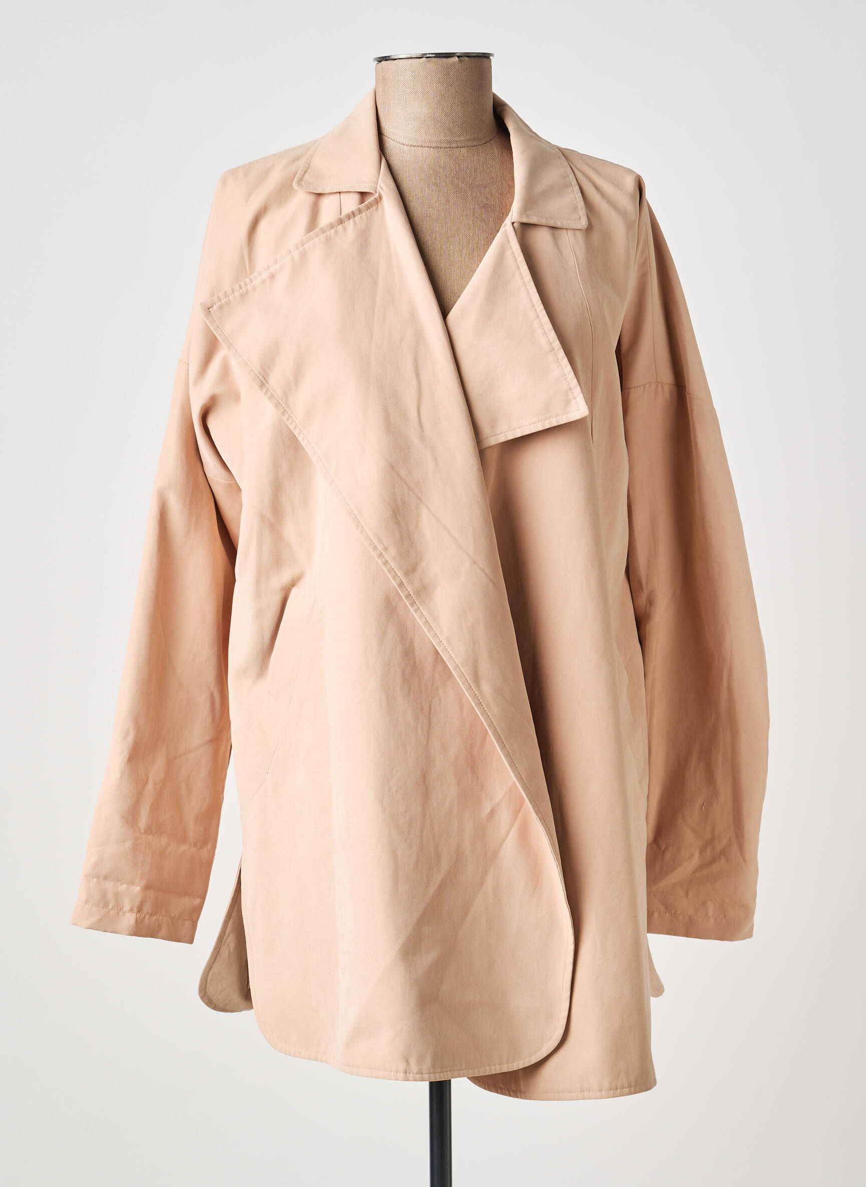 Trench tissage popeline sans capuche rose TEDDY SMITH femme