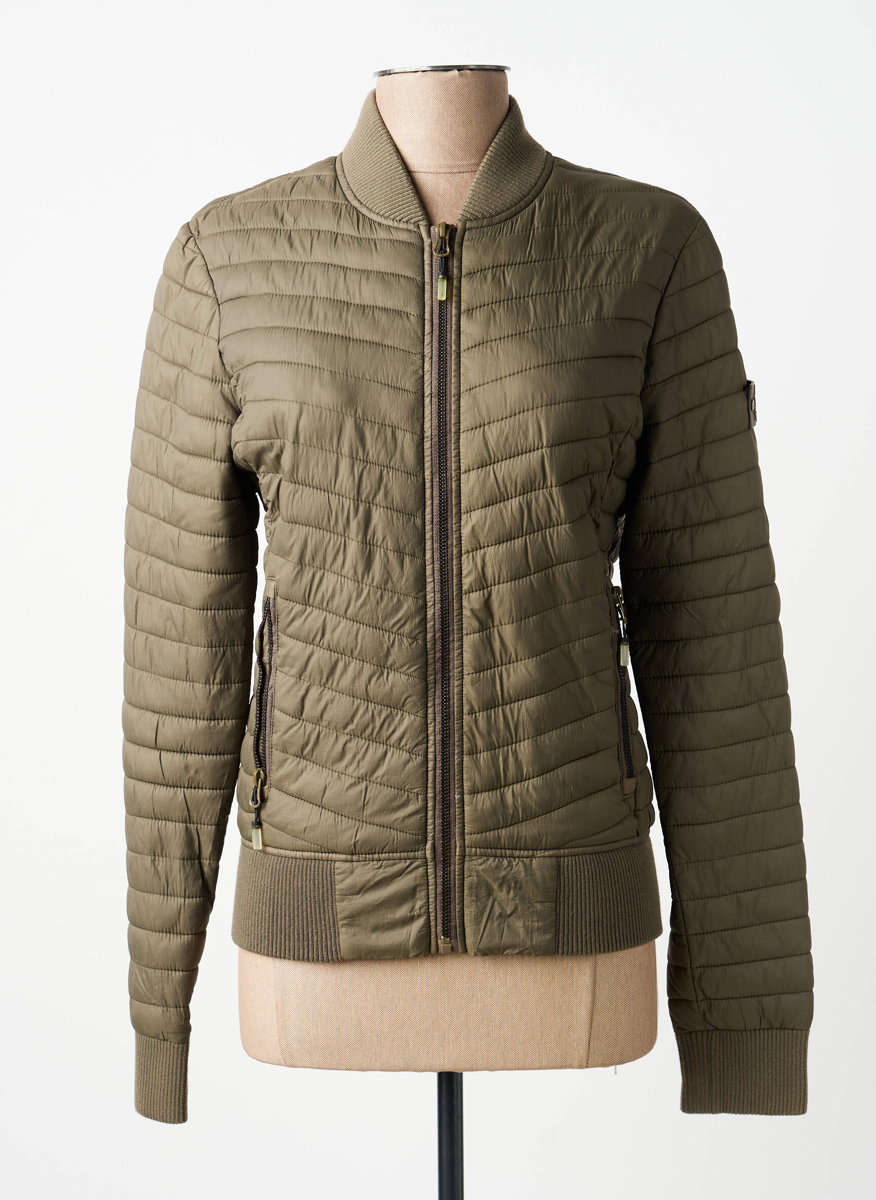 Blouson effet matière satinée vert SUPERDRY femme