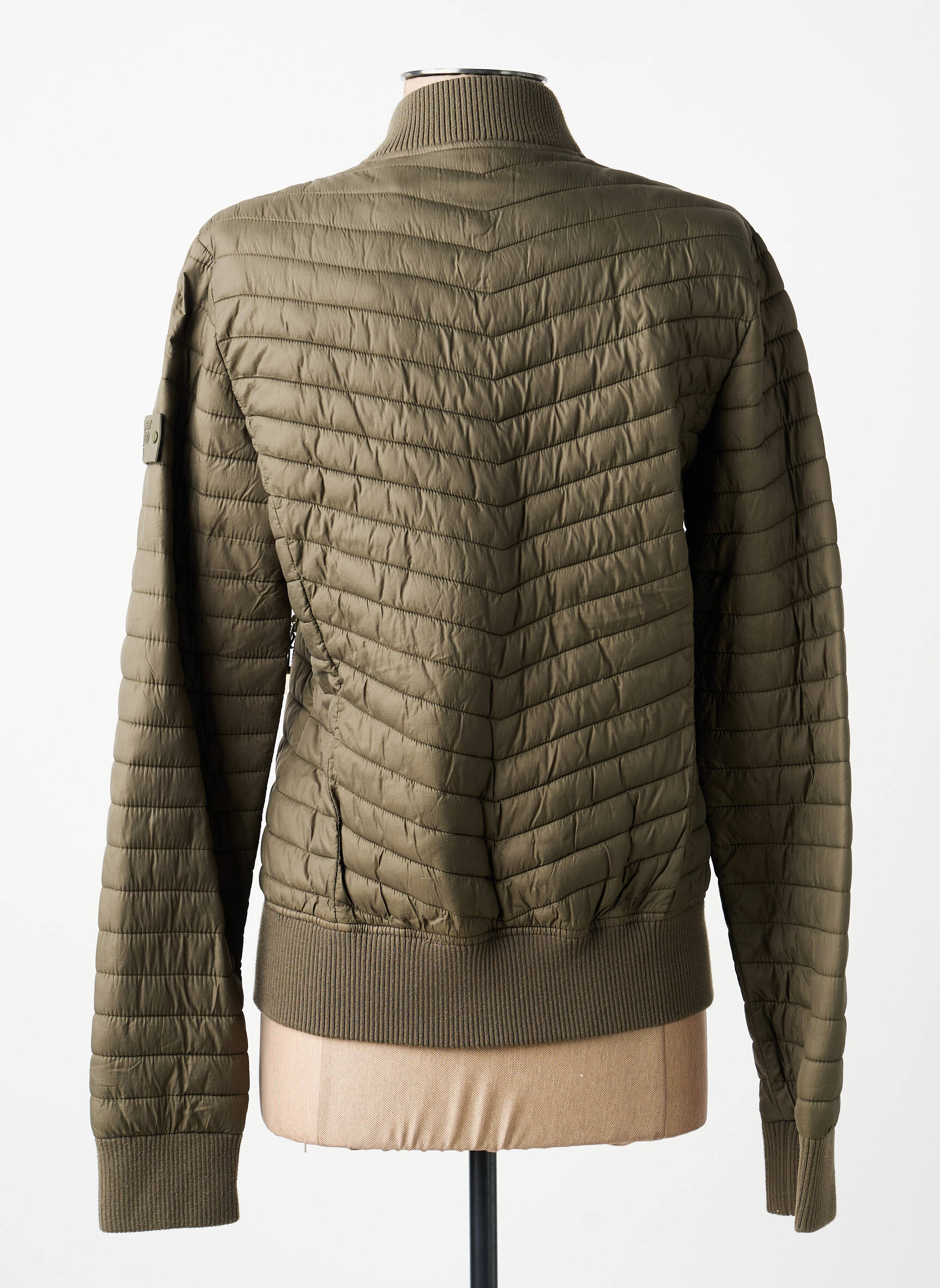Blouson effet matière satinée vert SUPERDRY femme