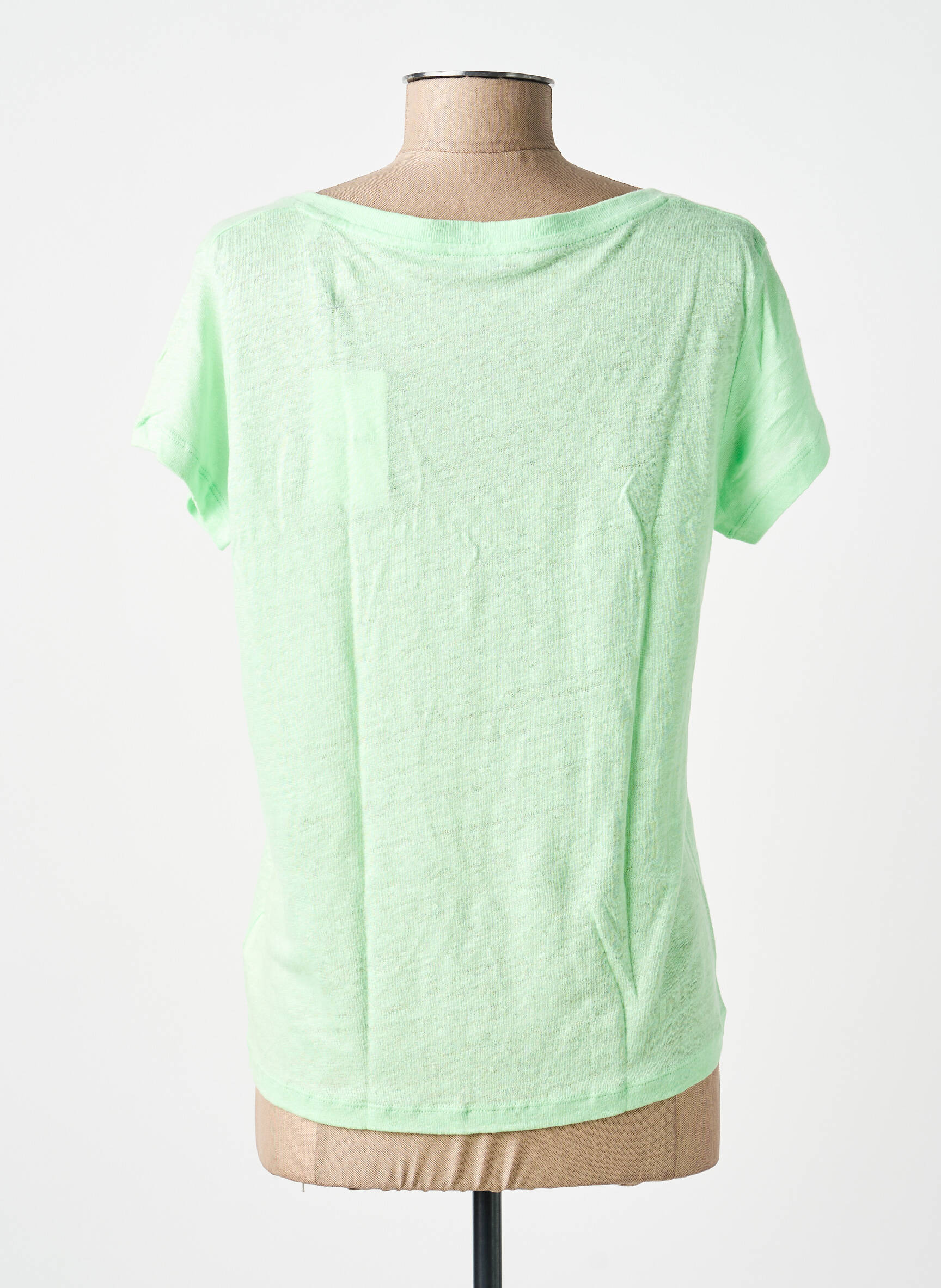 T-shirt col v manches courtes vert PEPE JEANS femme