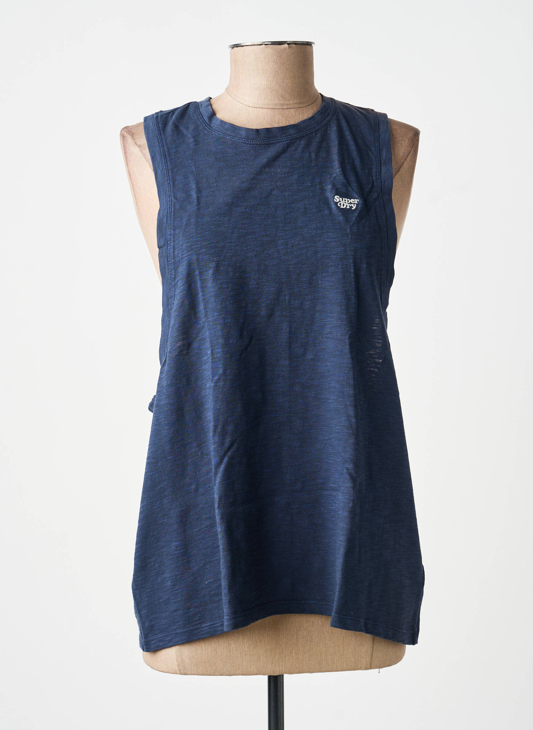 Débardeur coupe droite sans manche bleu SUPERDRY femme