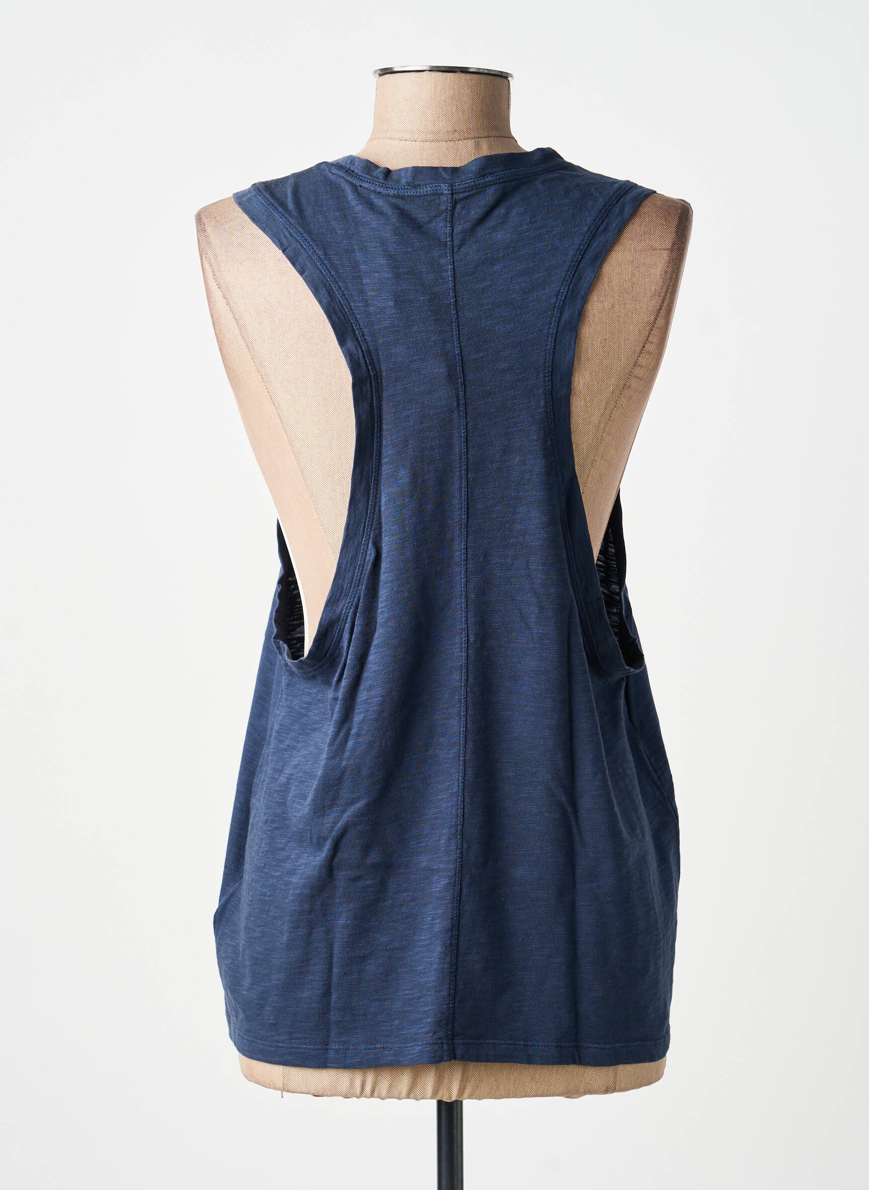 Débardeur coupe droite sans manche bleu SUPERDRY femme