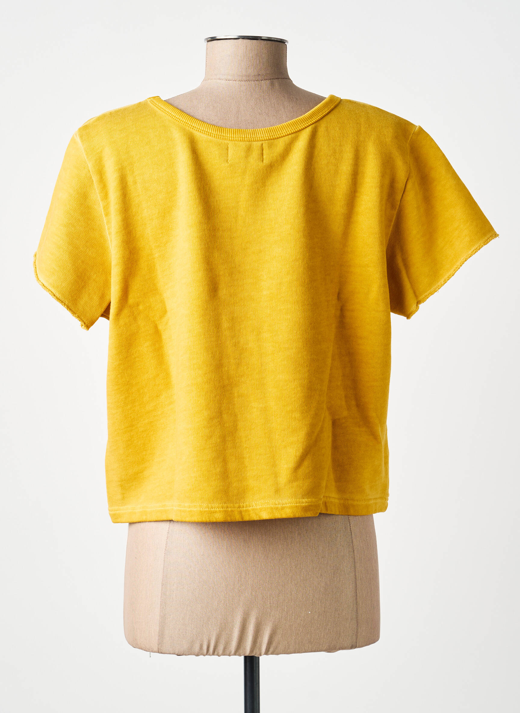 Sweat-shirt stretch manches courtes jaune GRAINE femme