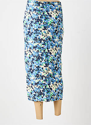 Jupe longue fermeture zip latéral bleu PEPE JEANS femme