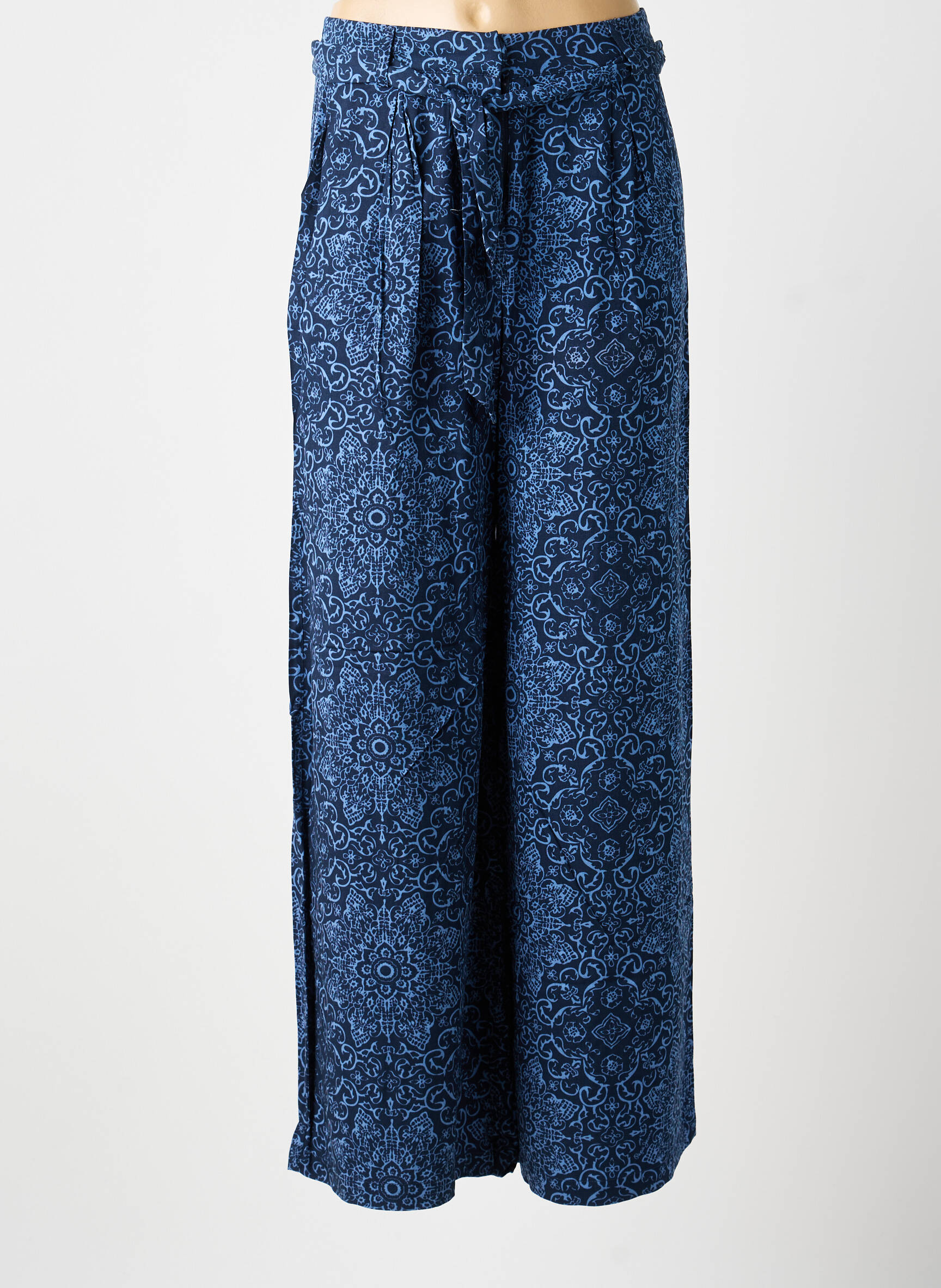 Pantalon large tissage popeline taille haute bleu PEPE JEANS femme