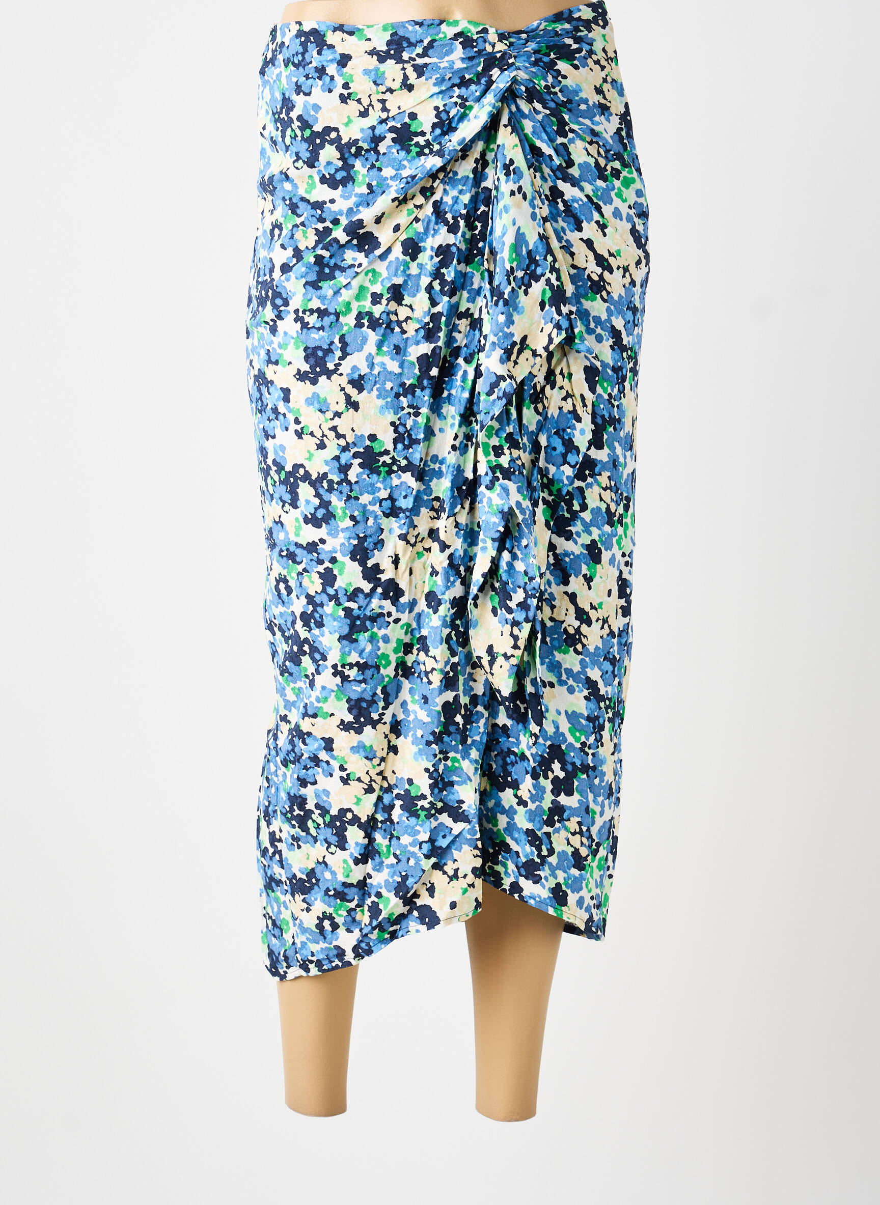 Jupe longue fermeture zip latéral bleu PEPE JEANS femme