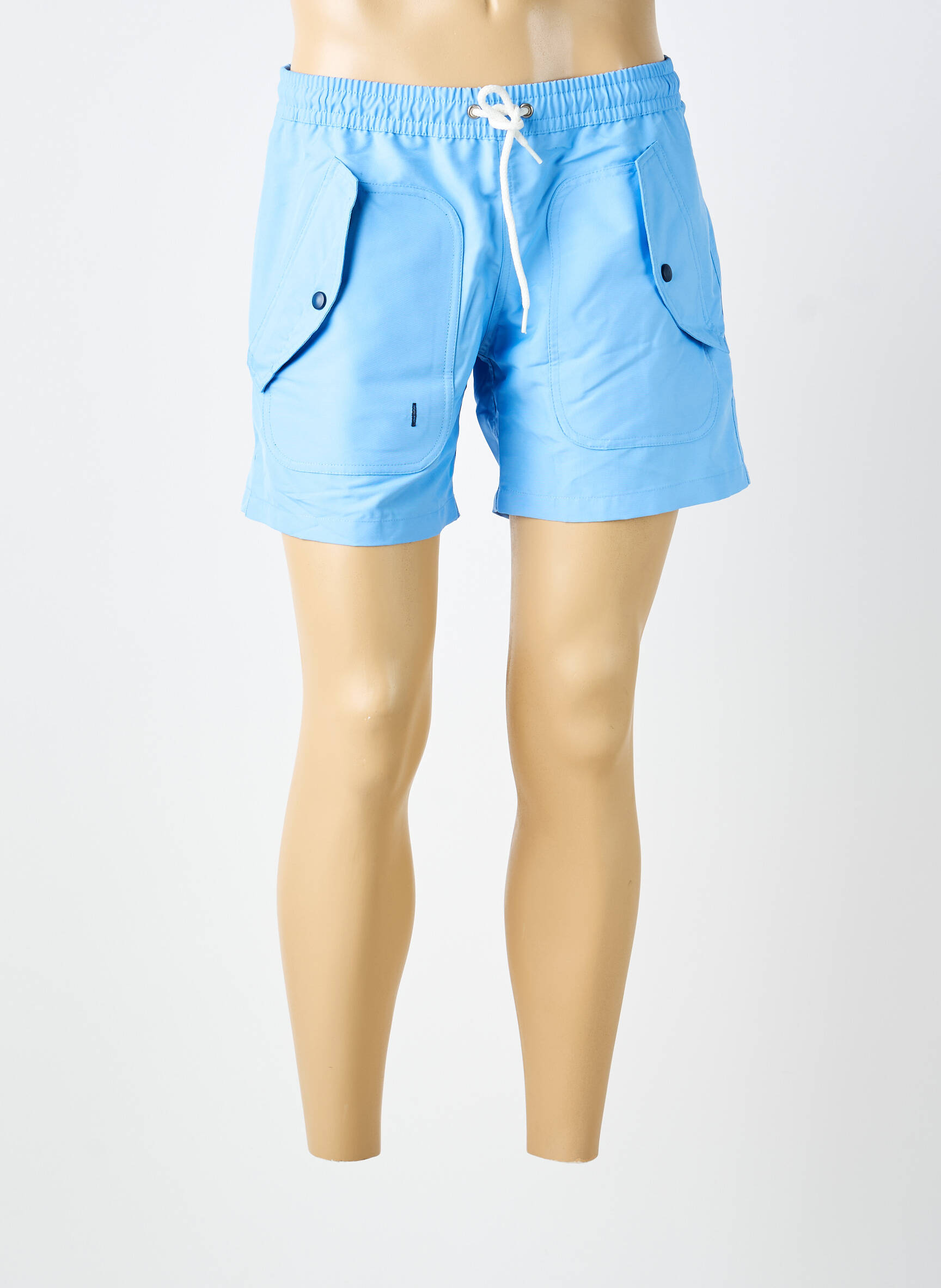 Short de bain tissage popeline bleu clair MOUILLER LE MAILLOT homme