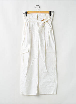 Pantalon cargo coupe droite taille haute blanc KING KONG femme
