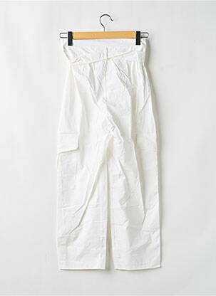 Pantalon cargo coupe droite taille haute blanc KING KONG femme