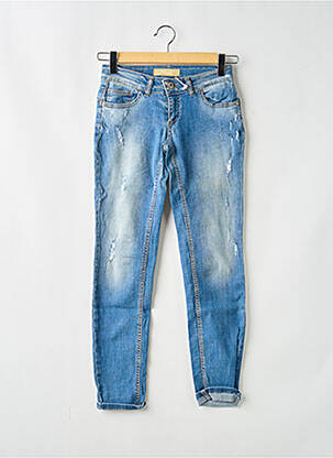 Jeans coupe slim effet usé délavé taille basse bleu BELLAWAY femme