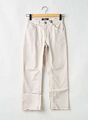 Jeans coupe droite taille haute taille haute beige ALMANEGRA femme