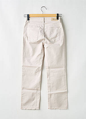 Jeans coupe droite taille haute taille haute beige ALMANEGRA femme