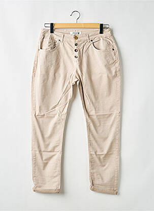 Jeans coupe slim stretch taille normale beige ALMANEGRA femme