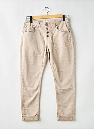 Jeans coupe slim stretch taille normale beige ALMANEGRA femme