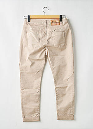 Jeans coupe slim stretch taille normale beige ALMANEGRA femme