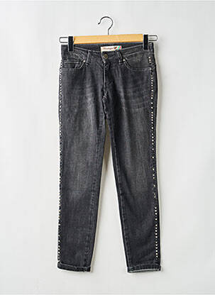 Jeans coupe slim taille basse taille basse noir ALMANEGRA femme