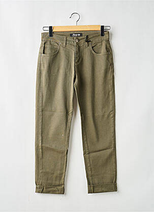 Jeans coupe droite stretch taille normale vert ALMANEGRA femme