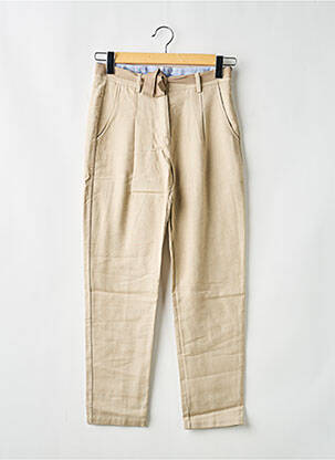 Pantalon chino fermeture zippée sous rabat boutonné taille normale beige ANGELA DAVIS femme