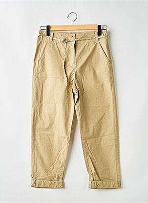 Pantalon chino fermeture zippée sous rabat boutonné taille normale marron SOUVENIR femme