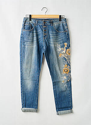 Jeans coupe slim tissage brut taille normale bleu ALMANEGRA femme