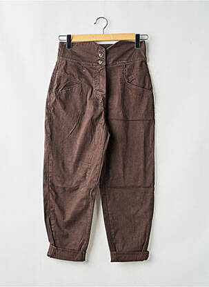 Jeans coupe droite taille haute taille haute marron MARYLEY femme