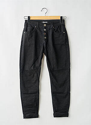 Jeans boyfriend taille normale taille normale noir ALMANEGRA femme