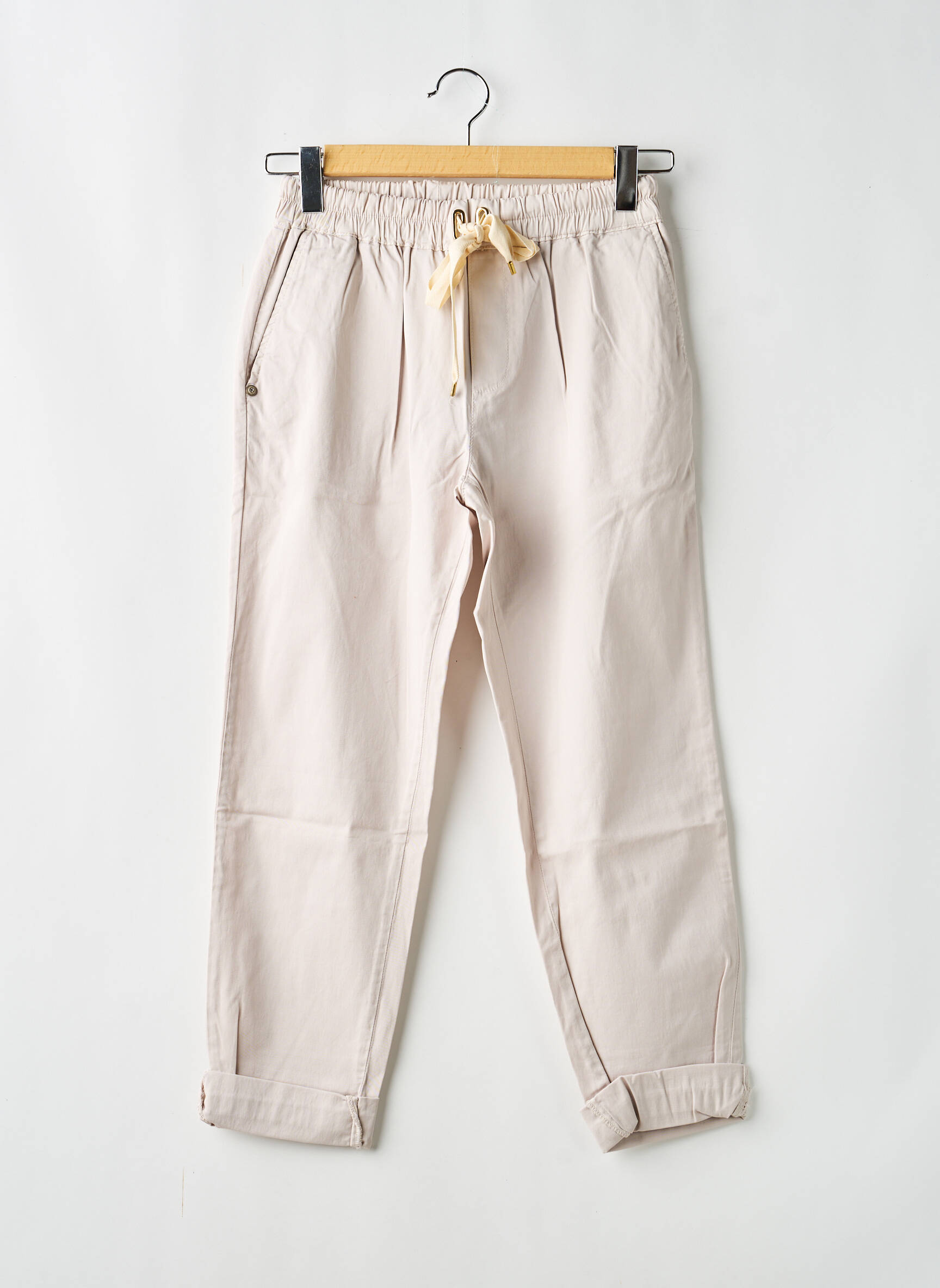 Pantalon 7/8 stretch taille normale rose ALMANEGRA femme