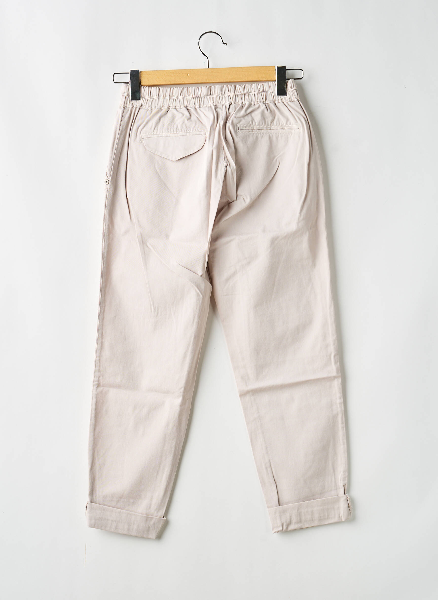 Pantalon 7/8 stretch taille normale rose ALMANEGRA femme