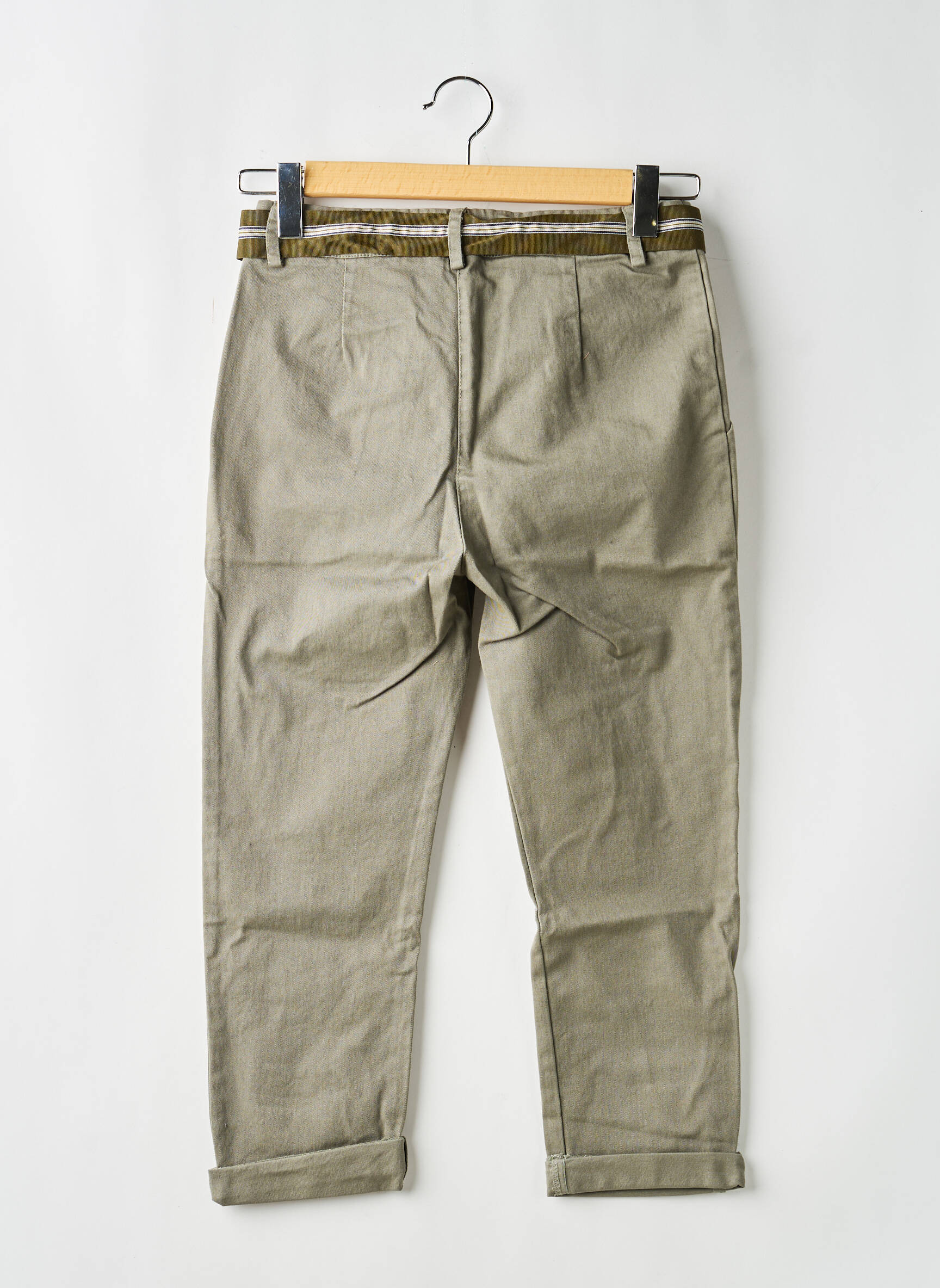 Pantalon 7/8 taille à pinces taille normale vert ANGELA DAVIS femme