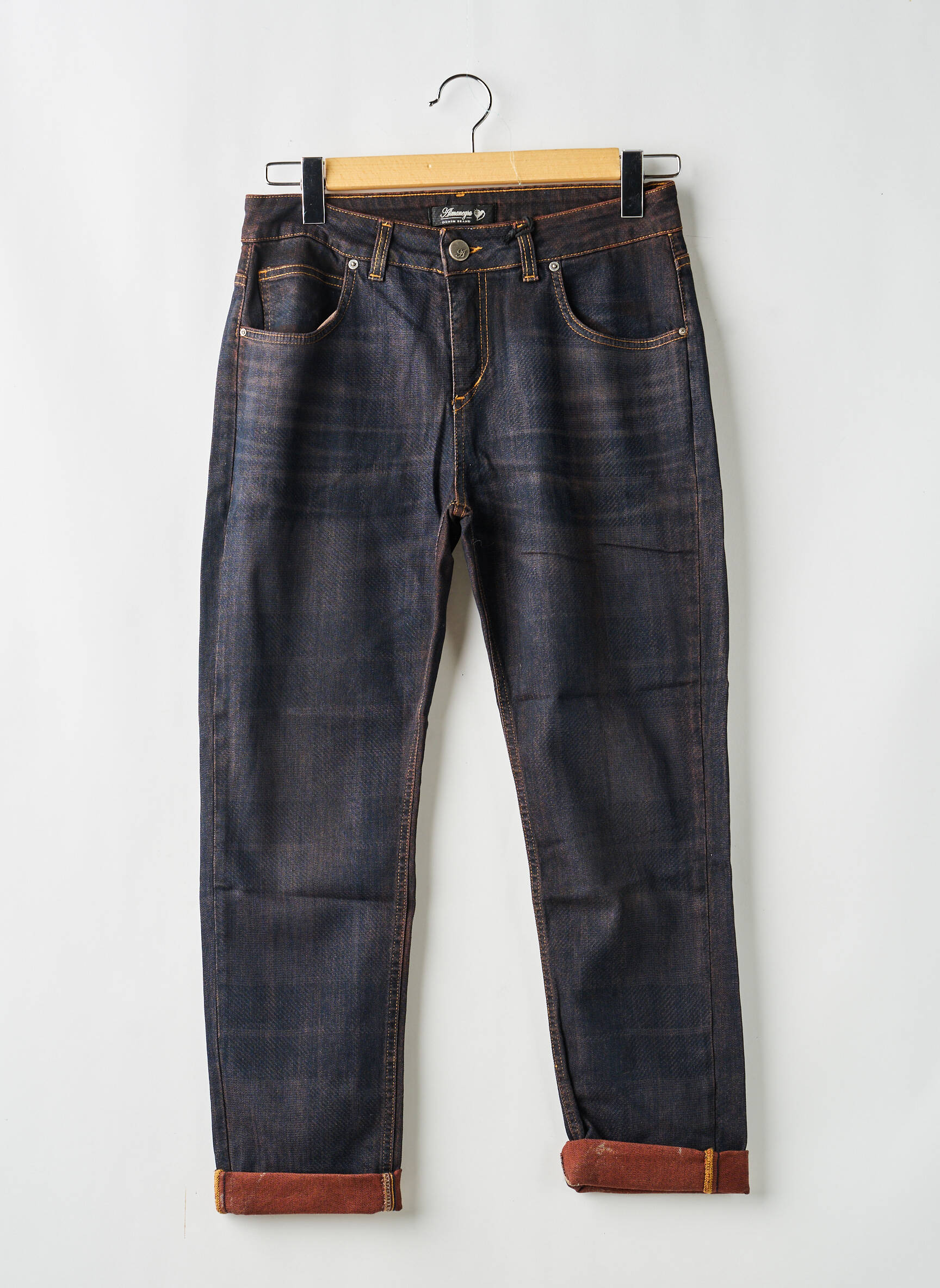 Jeans coupe slim stretch taille normale bleu ALMANEGRA femme