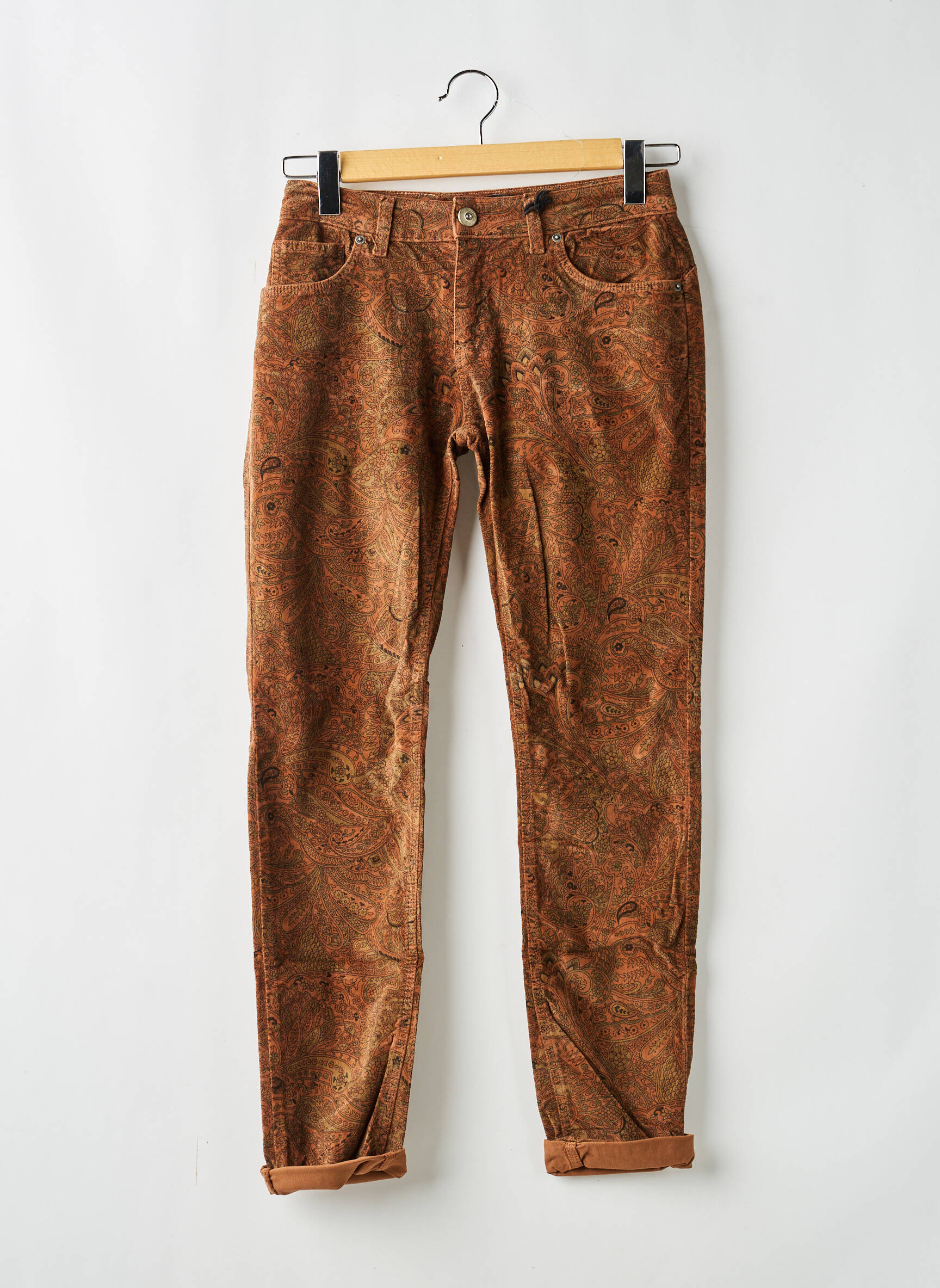 Pantalon slim stretch taille normale marron ALMANEGRA femme