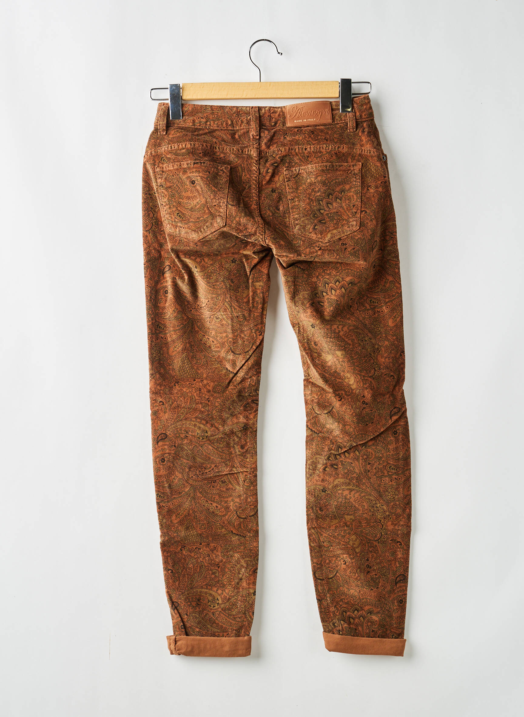 Pantalon slim stretch taille normale marron ALMANEGRA femme