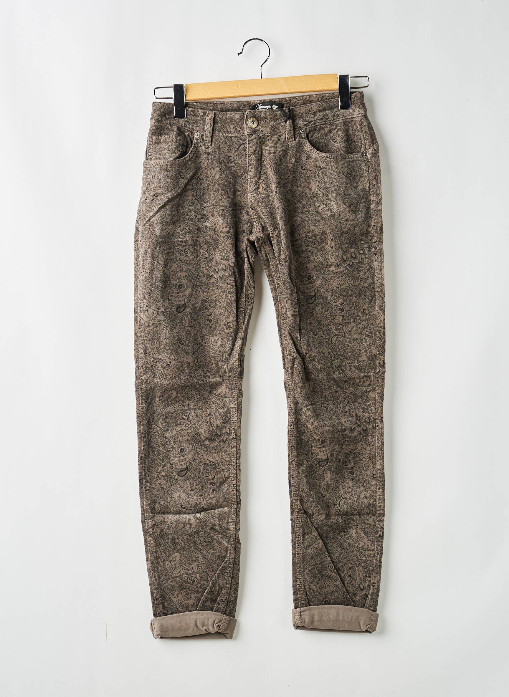 Pantalon slim stretch taille normale gris ALMANEGRA femme