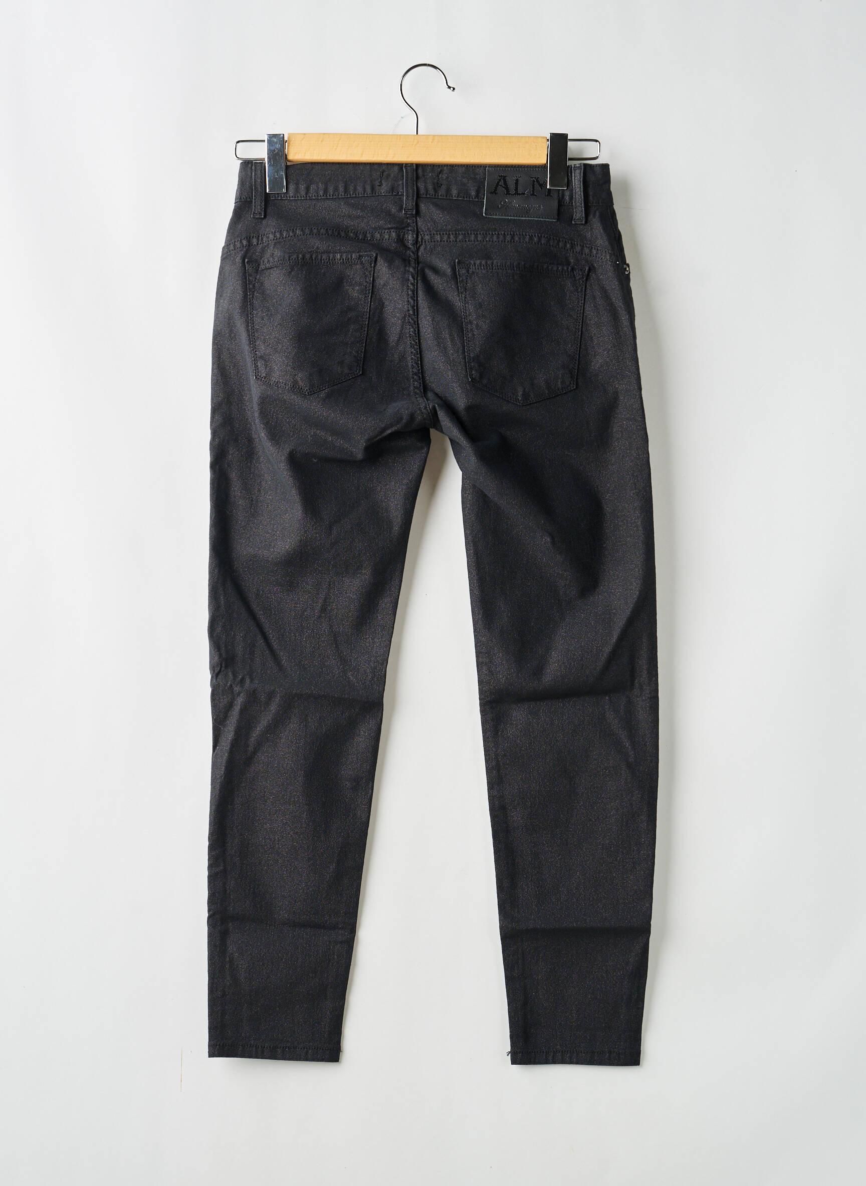 Jeans coupe slim taille basse taille basse noir ALMANEGRA femme