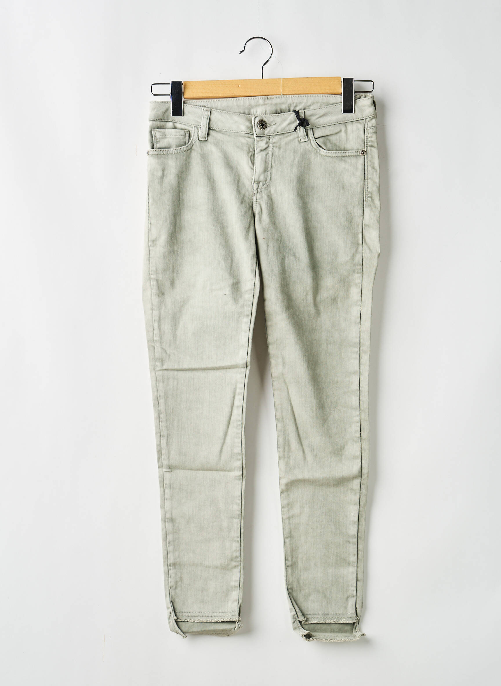 Jeans coupe slim taille basse taille basse vert MARYLEY femme