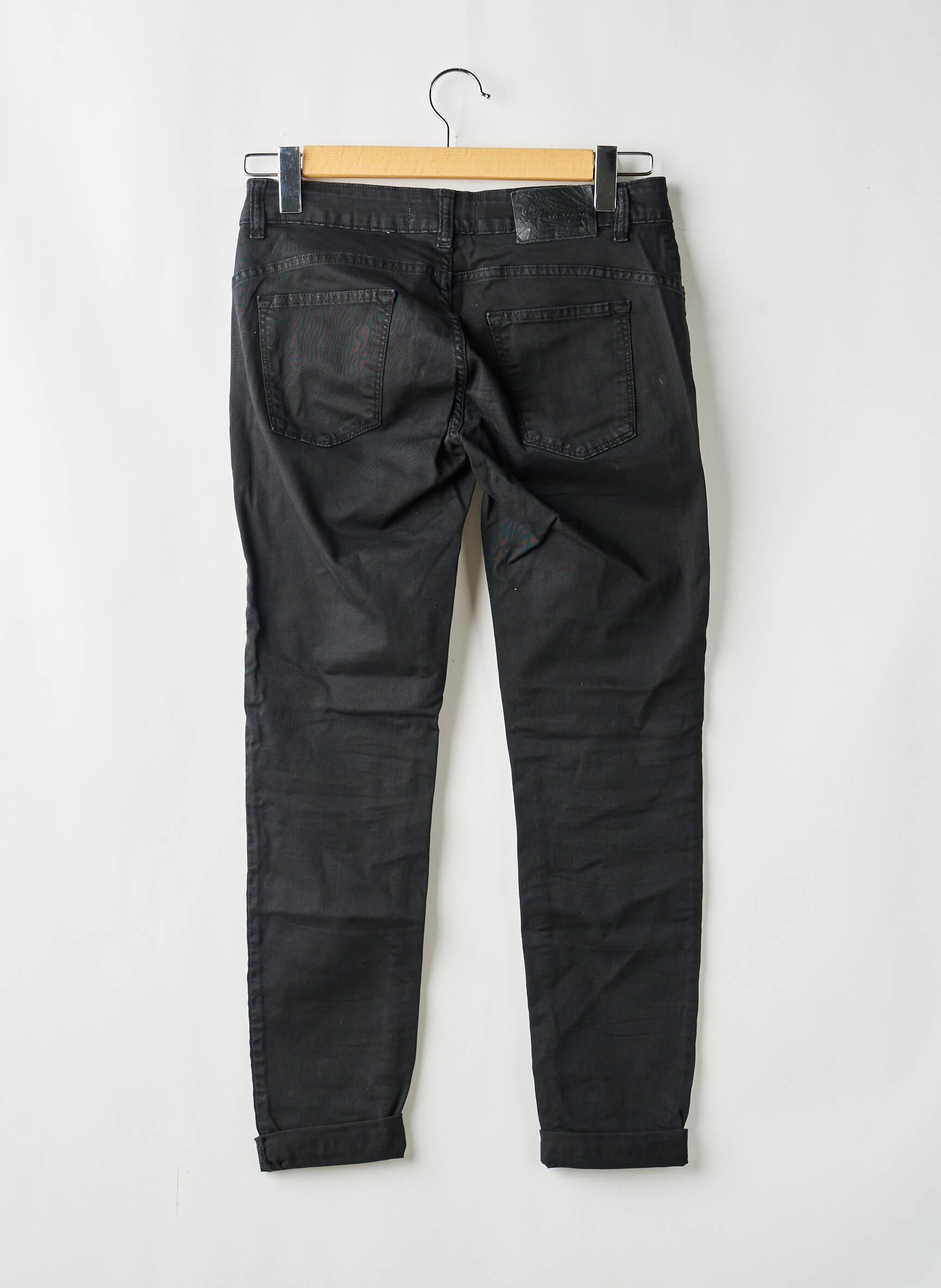 Jeans coupe slim taille basse taille basse noir ALMANEGRA femme