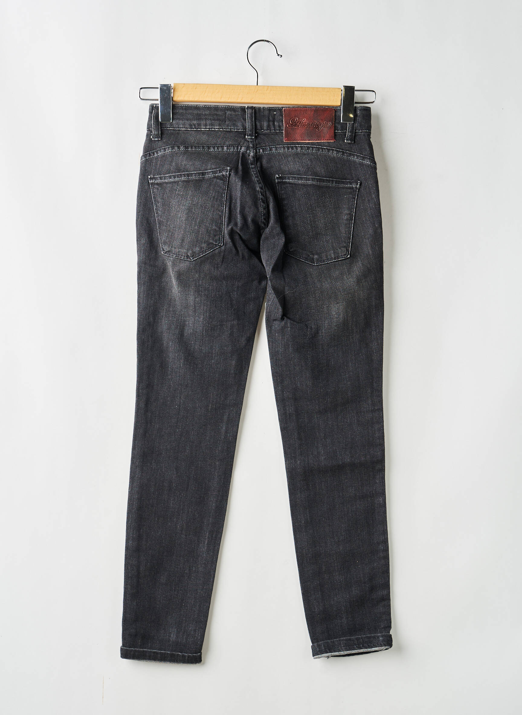 Jeans coupe slim taille basse taille basse noir ALMANEGRA femme