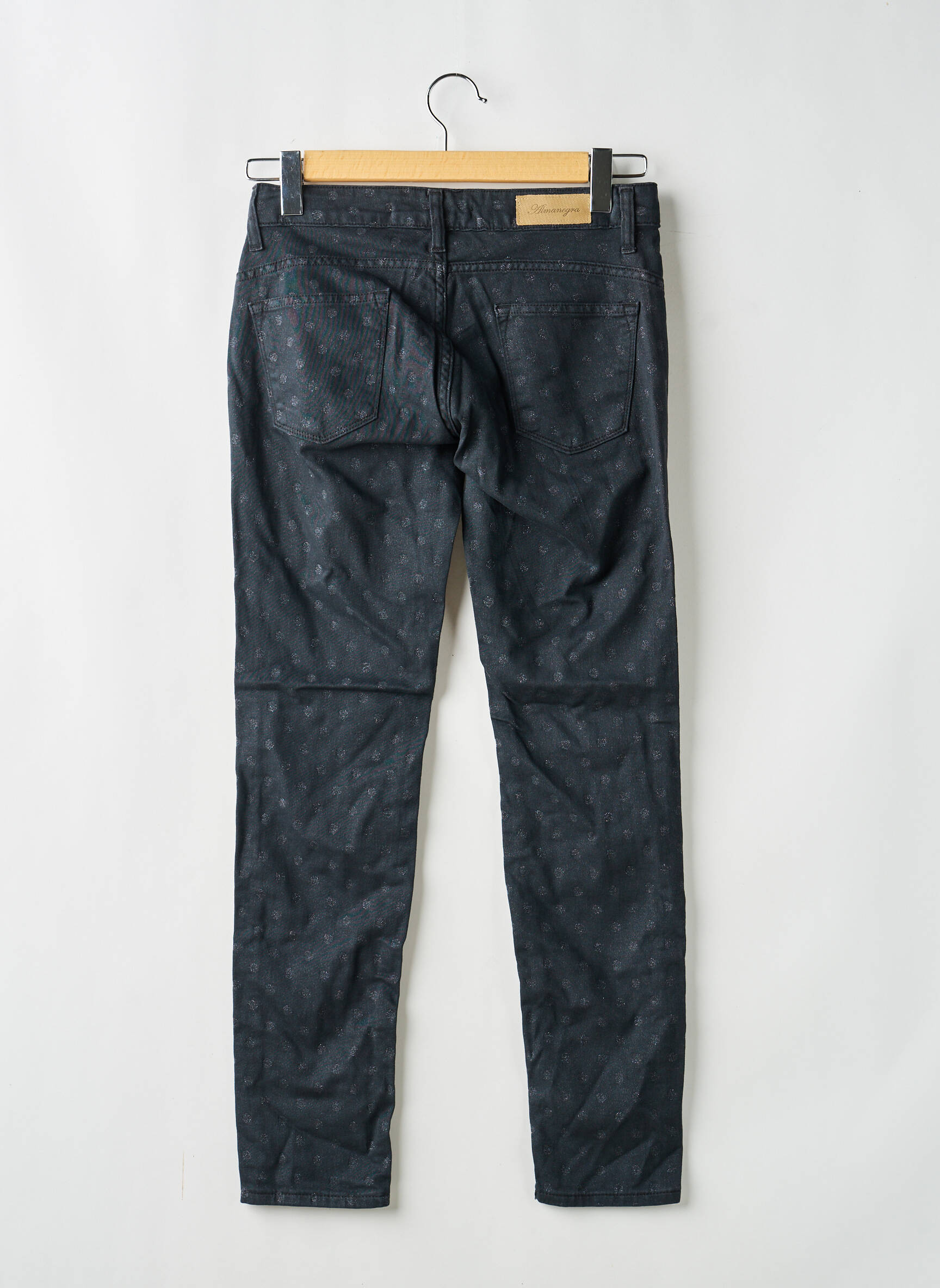 Jeans coupe slim stretch taille normale noir ALMANEGRA femme