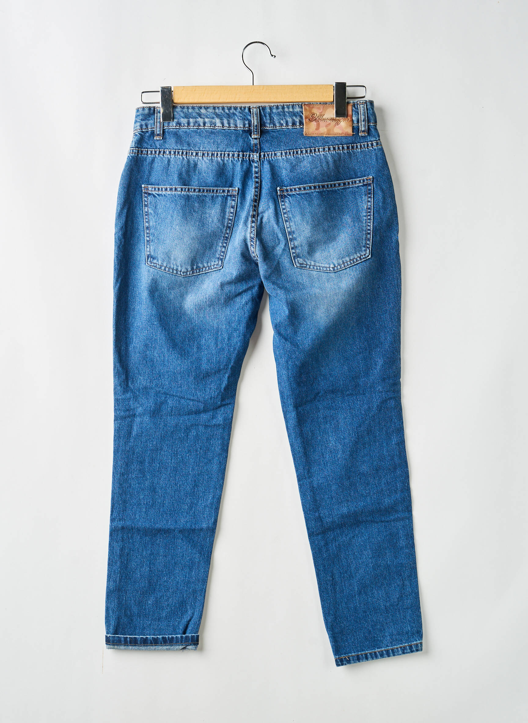 Jeans coupe slim tissage brut taille normale bleu ALMANEGRA femme