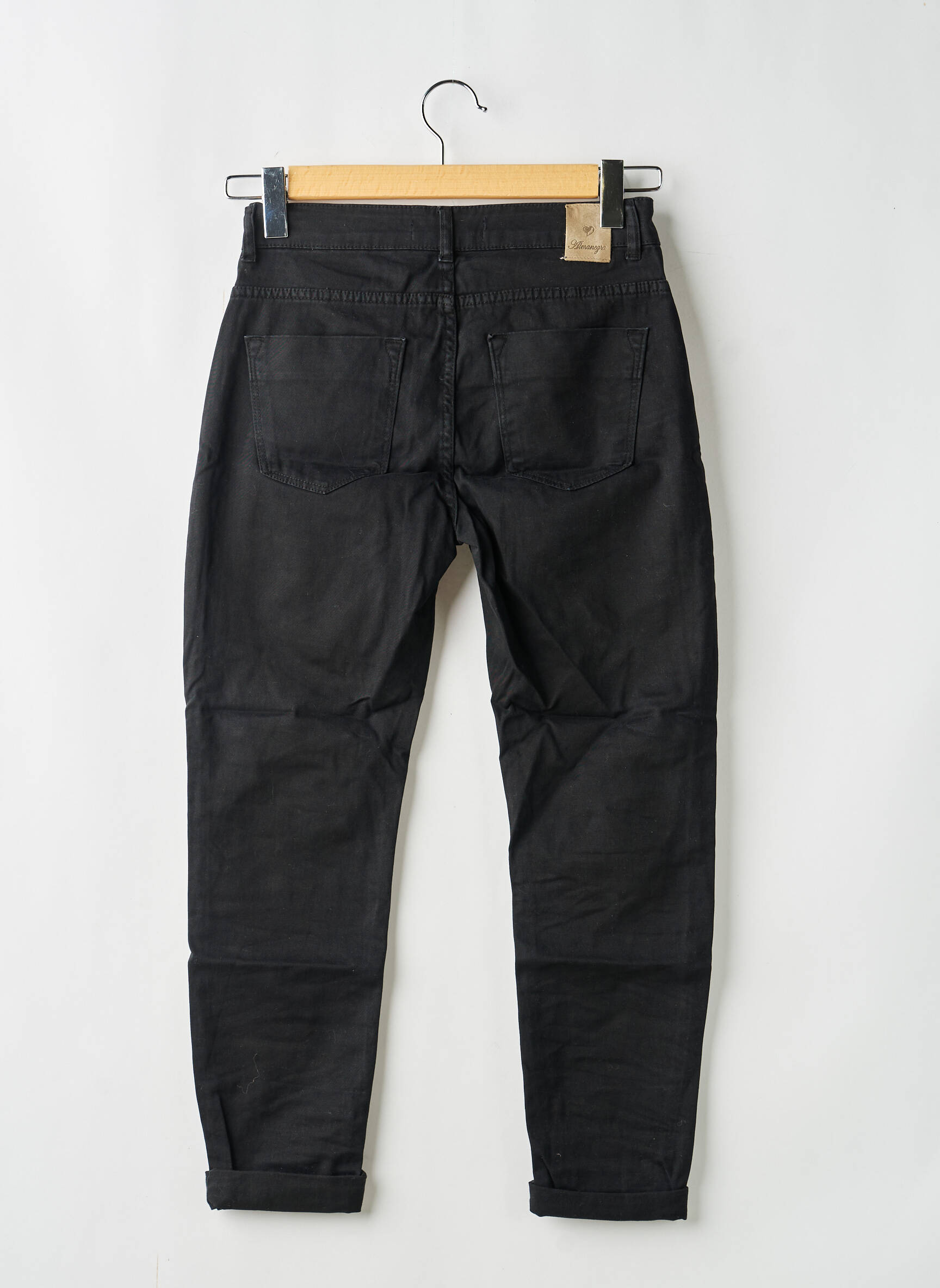 Jeans boyfriend taille normale taille normale noir ALMANEGRA femme