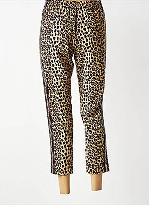 Pantalon 7/8 taille élastique taille normale beige ANGELA DAVIS femme