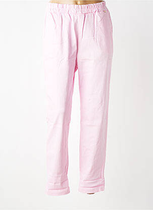 Pantalon droit stretch taille normale rose MARYLEY femme