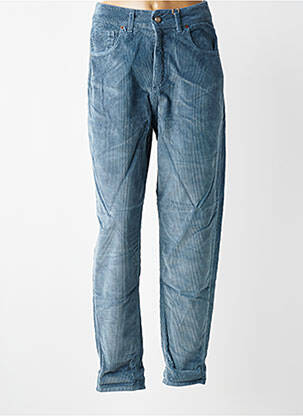Pantalon slim taille haute taille haute bleu ALMANEGRA femme