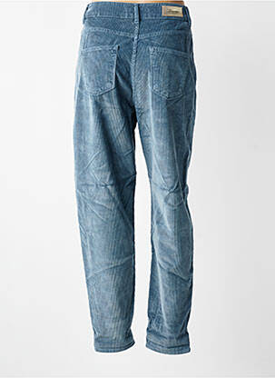 Pantalon slim taille haute taille haute bleu ALMANEGRA femme