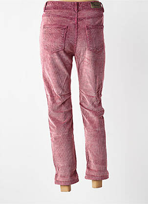 Pantalon slim taille haute taille haute rose ALMANEGRA femme