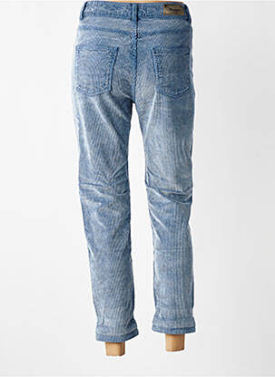 Pantalon slim taille haute taille haute bleu ALMANEGRA femme